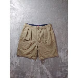 Tommy Hilfiger Chino Shorts Mens 36 Beige Pleated Front Beach Vacation Casual